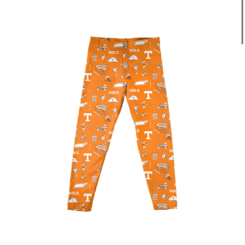 Youth Tennessee Vols Sketch Art Leggings size medium 7/8